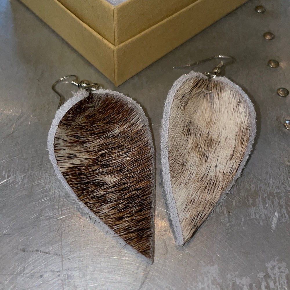 Cowhide earrings